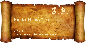 Bunda Mihály névjegykártya