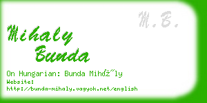 mihaly bunda business card